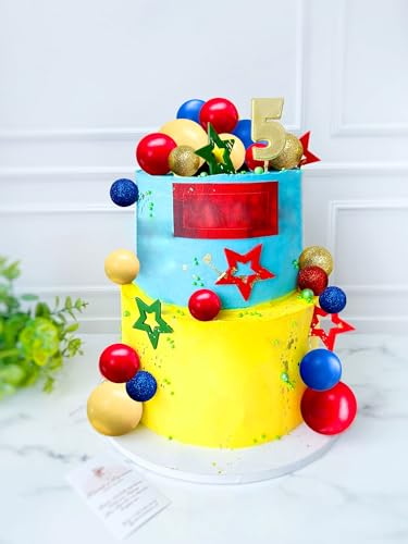Jevenis JEVENIS-JBHBYDGBJ62 Blue Red Yellow Happy Birthday Cake Topper Mens Birthday Cake Topper Hero Cake Decorations thumb #6