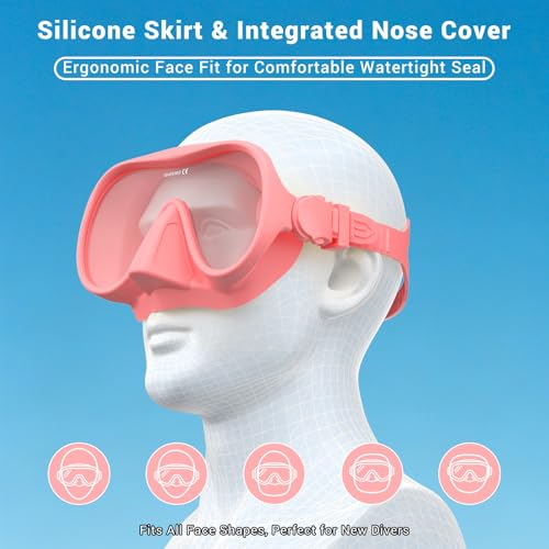Equipo de Snorkel para Adultos, Set de Snorkel Adulto, Máscara de Buceo con Vista Panorámica, Antifugas y Antivaho, Gafas de Natación y Buceo con Vidrio Templado, Portátil y Plegable para Viaje miniatura 5