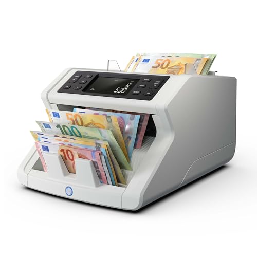 Safescan 2265 Contadora de notas, para notas mistas de libras e euros, Contadora e detetora de notas falsas em 5 pontos, Máquina para contar notas classificadas de todas as moedas