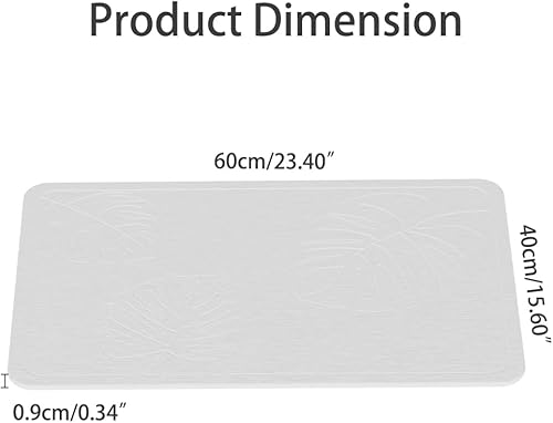 Miniatura 3 de Yuanjimi Tapetes de baño de piedra, tierra de diatomeas, antideslizante, altamente absorbente, de secado rápido, tapete de ducha de diatomita,