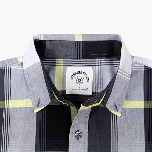 Image of Dubinik Mens Short Sleeve Button Down Shirts Soft Breathable Summer Vintage Regular Fit Lightweight Men's Casual Shirt