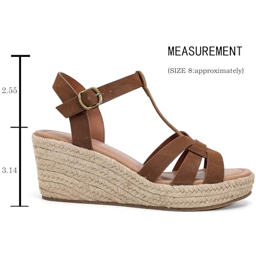 Image of Luoika Women's Wide Width Wedge Sandals, Platform Ankle Strap Open Toe Espadrille Wedge Pump Heel Women's Sandals Concise Casual Summer Shoes.