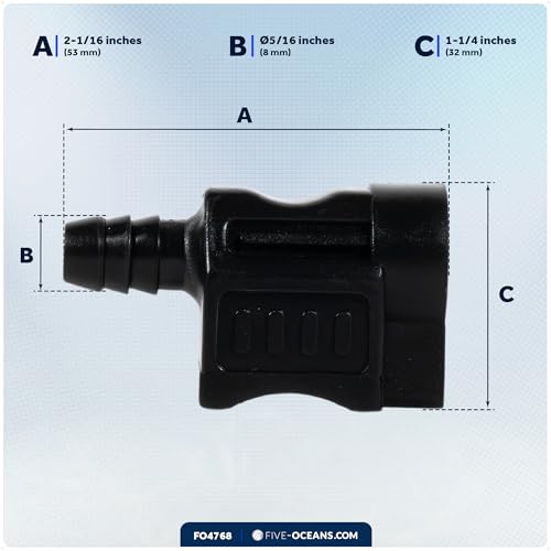 Image of Five Oceans 3 /8-Inch Barb Female Fuel Line Quick Connector for Honda, Outboard Fuel Connector - FO4768