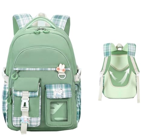 JMSUN Mochila Impermeável Feminina Mochilas para meninas Mochilas grandes para adolescentes Mochila feminina para a escola com compartimento para laptop para o ensino fundamental (rosa)