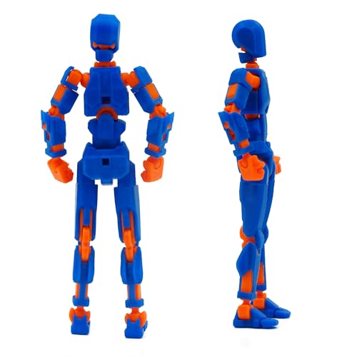 Image of Dummy 13 Action Figure Robot | Fully Articulated 3D Printed Robot Toy | 5.4-inch Collectible Figurine | Matte Finish| Unassembeled (Blue-Orange)