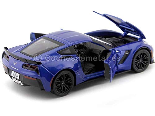 2015 Chevrolet Corvette C7 Z06 Azul 1:24 Maisto miniatura 3