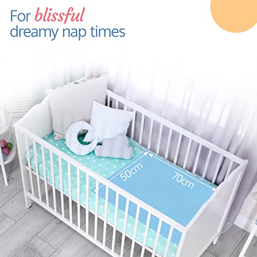 LuvLap Instadry Anti-Piling Fleece Extra Absorbent Quick Dry Sheet for Baby, Baby Bed Protector, Waterproof Baby Sheet, Small Size 50x70cm, Pack of 4, Sky Blue & Salmon Rose