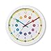Produktbild Hama Kinderwanduhr analog, 30 cm, zum Lernen (Wanduhr für Kinder, lautlose Lernuhr Kinder, Kinderuhr als Deko mit Regenbogen Farben für die Schule und Zimmer fürs Kind) weiß