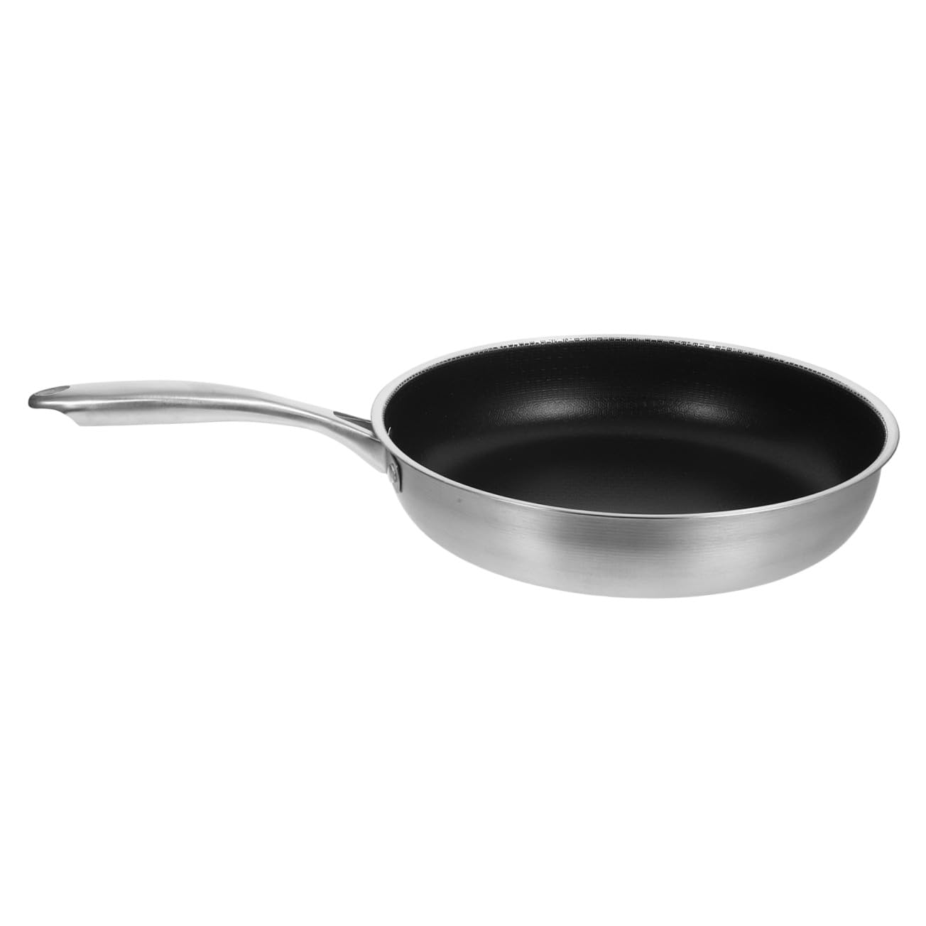 Ipetboom Padella 28 CM in Acciaio Inox Struttura a Nido d'Ape, Manico Isolante, Antiaderente, Adatta per Friggere Uova e Patatine su Fornelli Elettrici, per Cucine Domestiche
