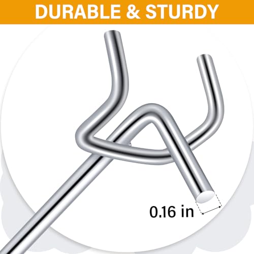 image for Shimeyao 100 Pcs Peg Board Shelving Hooks Stainless Steel Hanging Boar