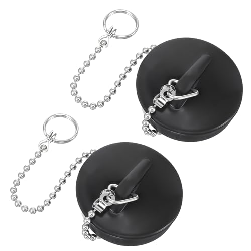 Heclia 2PCS Tub Stopper Rubber Drain Stopper Universal Bath Plug with Stainless Steel Chain Bathroom Sink Plug Replacement Drain Stoppers Kitchen Sink Plugs Bathtub Stoppers Drains Plugs for Home