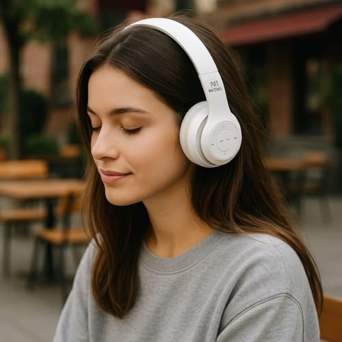 Image of Clokify Over-Ear Wireless Gaming Headphones, Bluetooth with Microphone with Long Battery Backup (White)
