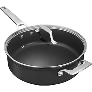 MsMk Nonstick Deep Frying Pan, 4.5 Quart Saute Pan with lid, Stay-Cool Handle, Smooth Bottom, PFAS Free Non-Toxic, Oven safe to 700℉,11 inch, Induction, Ceramic and Gas Cooktops