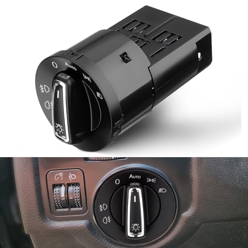 GEAREVER Interruptor de faro con módulo de sensor de luz integrado para VW Golf 4 Bora Jetta Passat Polo Interruptor de control de faros Interruptor de luz automático Interruptor de lámpara 1C0941531A