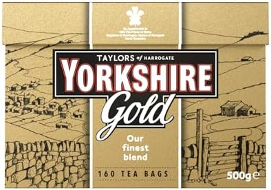 Yorkshire Tea Gold - Premium Blend, Traditional British Flavour - Ethically Traded from Sustainable Sources - 160 Tea Bags (Pack of 6)