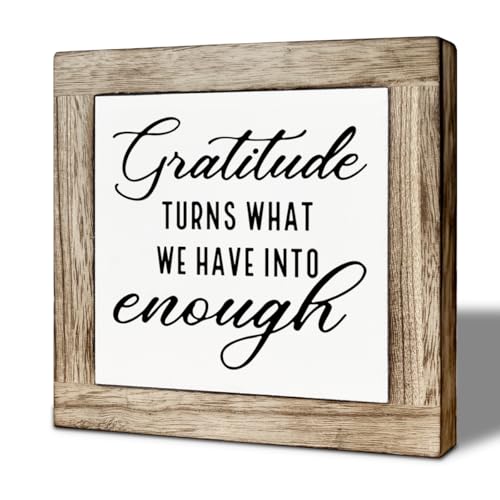 Positive Gratitude Wooden Box Sign, Gratitude Turns What We Have