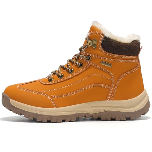 Image of TSIODFO Men Boots Winter Waterproof Outdoor Hiking Shoes Leather