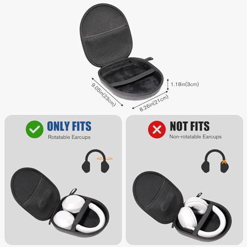 ProCase Hard Universal Headphone Case Compatible with Sony (MDR-ZX100/110 WH-720N/770) JBL Tune 520BT 510BT 770NC BERIBES Soundcore TOZO, Travel Storage Bag Box for Over-Ear Swivel Headphones -Black