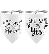 GOUWANGWANG Engagement Gift, My Humans are Getting Married Dog Bandana, Wedding Dog Bandana, Pet ...
