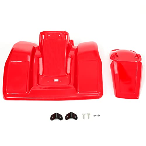 HECASA Front and Rear Fender Compatible with 1983-1984 Honda ATC250R Mud Guard Flaps Plastic Red by HECASA - Image 9