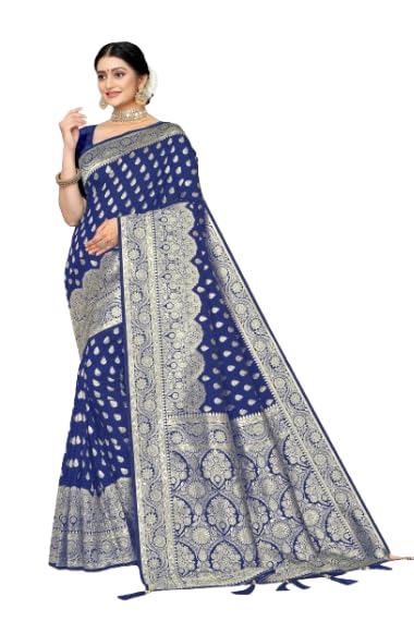 Image of Women's Banarasi Saree Pure Kanjivaram Silk Saree Soft Design Wear Pattu Sarees With Blouse Piece