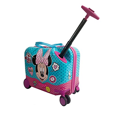 Disney Minnie Mouse Ride on Suitcase for Kids, 18'' Toddler Carry-On Luggage With Wheels, Cute Lightweight Kids Travel Suitcase Trolley4