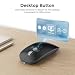 cimetech Wireless Bluetooth Mouse (BT5.1 + 2.4G), Type-C Rechargeable Silent Mouse, Ultra-Slim Ergonomic Portable Mice for Business Travel & Library, Compatible with MacBook/iPad/Windows PC - Black