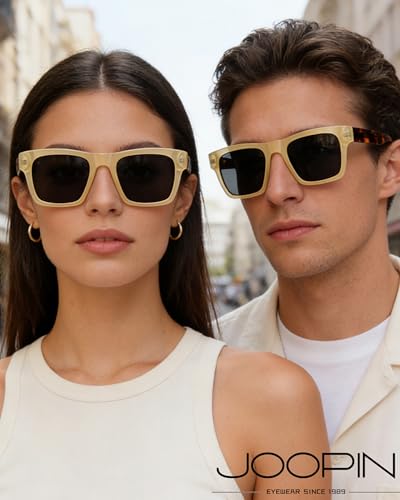 Image of Joopin Acetate Square Sunglasses Men Polarized UV400 Protection Trendy Oversized Sun Glasses Retro Shades Women