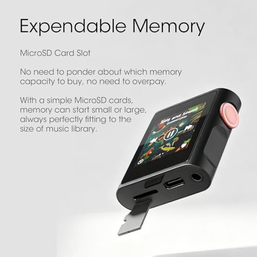 Image of SHANLING M0 Pura Hi-Res MP3 Music Player with Bluetooth 5.0,Portable Digital Audio Player, 2X CS43131 DAC,APP Control,3.5mm /Type-C Jack,384kHz /32bit,250mW@32Ω,MTouch OS (Berry Purple)