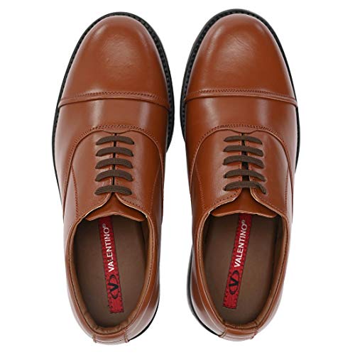 Image of VALENTINO Men?s Genuine Leather Oxford Police Shoes | Formal Lace-Up Derby Uniform Shoes | Size UK 5 - UK 12