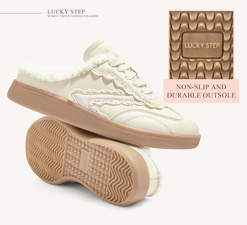 LUCKY STEP Women’s Mule Fashion Sneakers Slip On Backless Walking Shoes Winter Retro Comfy Casual Sneaker - Image 6