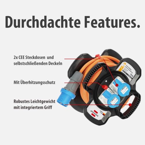 Brennenstuhl CEE 230V Camping Kabeltrommel X-Gum 10m – Ansicht 3