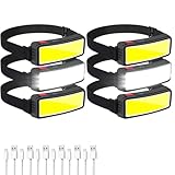ZOYYE Rechargeable Headlamp Flashlight, 1500 Lumen Wide Beam Led Headlamp, 3 Lighting Modes, Lightweight Waterproof Light Bar Headlamp, Suitable for Outdoor, Running, Fishing, Camping (6 Packs)