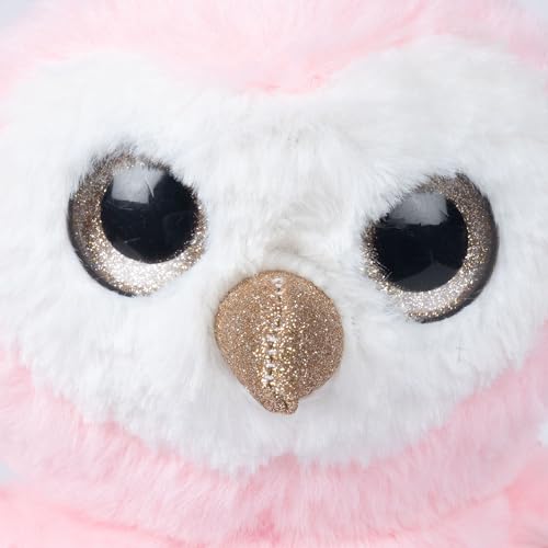 Image of Benny Shiny is Miny Series, Owl, Plush Soft, Toy Cute Kids, Sparkly Eyes, Birthday Animal Baby Boys /Girls (Pink)