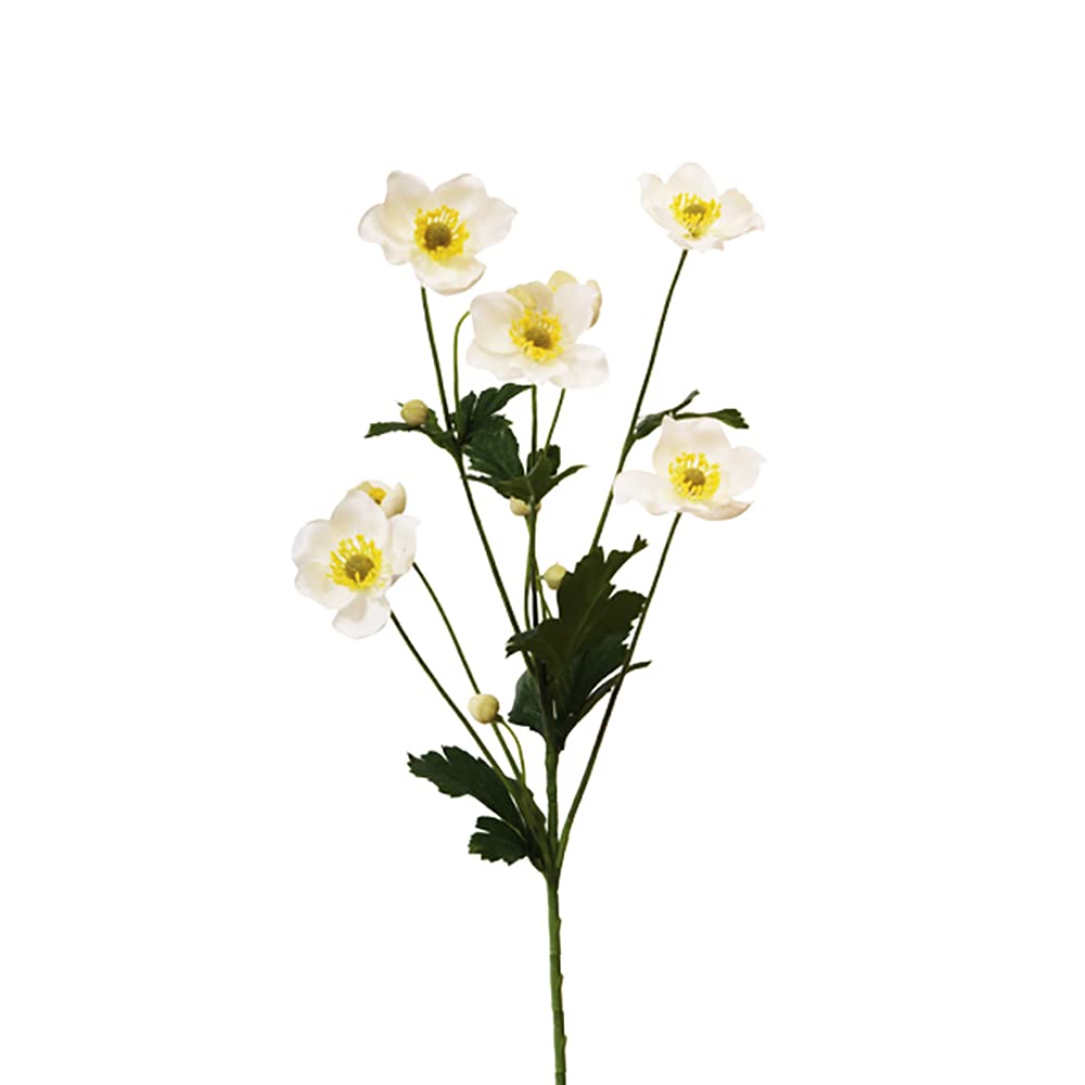 FloristryWarehouse Faux Silk Japanese Anemone Flower Spray 67cm/26in Cream