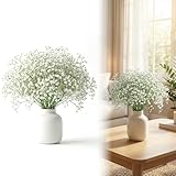 SMYJDMM Schleierkraut Künstlich, 28 Stück Gypsophila Blumen, 28cm Künstlich Gypsophila für Hochzeit Party DIY-Kranz Heimdekoration Blumenarrangement (Weiß)