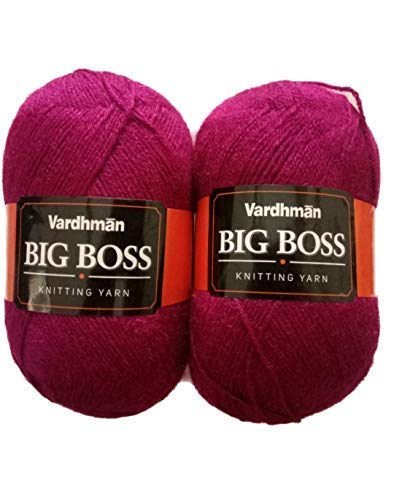 Vardhman Original Wool Big Boss Soft Fingering Hand Knitting Dyed Cherry Shade