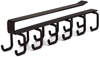 12-Hook Iron Under Cabinet Mug Hanger (Brown)