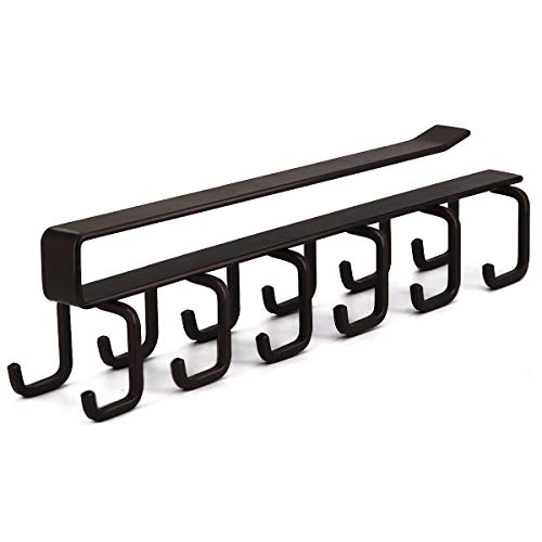 12-Hook Iron Under Cabinet Mug Hanger (Brown)
