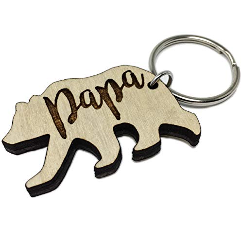 Papa Bear Keychain Father's Day Gift | Cute Last-Minute Small Gift for Dad Key-Ring