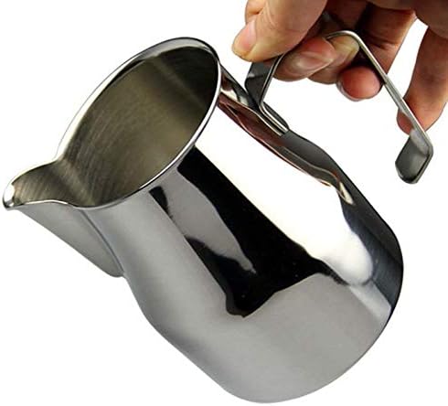 Coffee Press Stainless Steel Milk Jug Espresso Cups Art Cup Tool Barista Craft Coffee Moka Cappuccino Latte Milk Frothing Jug Pitcher Pots(600ML)