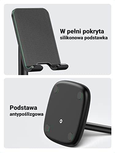 UGREEN Regulowany Uchwyt na Telefon Kompatybilny z iPhone Galaxy Redmi Huawei (Czarny)
