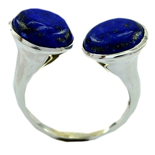 Anneau lapis lazuli ajustable en argent 925 style antique pour sublimer vos soirées