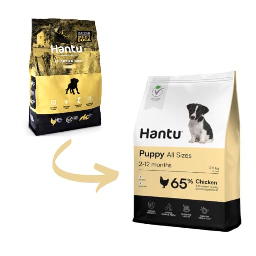 Hantu - Pienso Puppy de Pollo para Cachorros | Cuidado Dental | Piel y Pelaje Saludables | Articulaciones Fuertes | Digestión Mejorada | Energía Sostenible | Pienso Perros Hantu, (12 Kg.)
