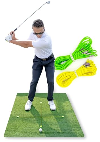Tee Claw - Pack of 10 Lanyards for Golfing Practice - Multipurpose Training Aid, Baseball, Softball and Golf, Great Compliment to Be Used with The Outdoors and Indoors- 5 Green + 5 Yellow