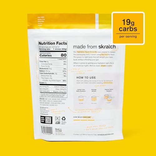 Skratch Labs Hydration Sports Drink Mix with Caffeine – Real‑Fruit Electrolyte Powder for Fast Hydration & Energy | Mango | 20 Servings | Vegan, Non‑GMO, Clean Ingredients