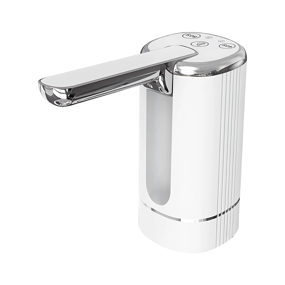 UDSKNV[KSL Foldable Spout, One-Touch Timer, Water Dispenser Pump for 5-Gallon Bottles, USB-C Rechargeable, Powerful Suction