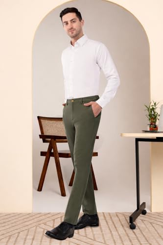 Image of SaintX Men's Premium 4-Way Comfort Stretch Formal Trousers | Smart Sweat Wicking Wrinkle Free Fabric | Smarter Techno Flex Expandable Waistband | Stylish Slim Fit | Daily Office Wear