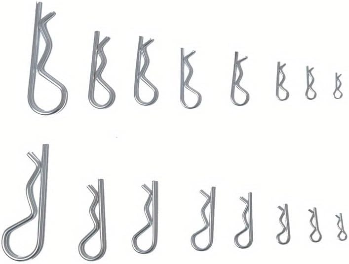 Metal Pins R-Type Cotter Pins Wave Latch Bolt Locking Pin Split Pin Tractor Clip Mechanical Hitch Pin Carbon Steel R Type Pin