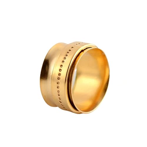 Miniatura 1 de Gold Spinning Ring, Spinner Texture Ring, Meditation Handmade Ring, Carved Spinner Ring, Gold Plated Wide Bang Ring, 925 Sterling Silver Ring,